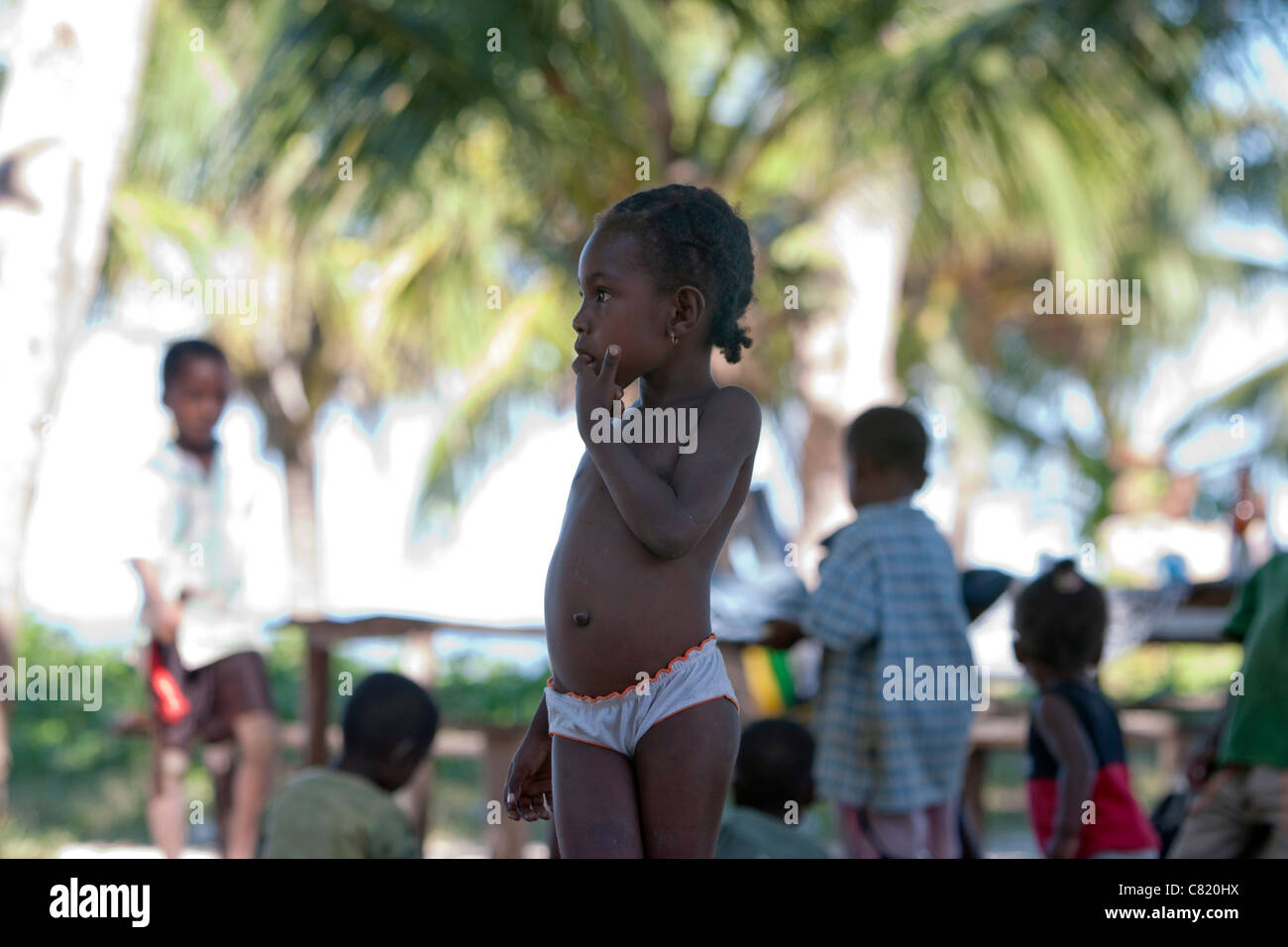 Madagaskar madagassische Kind Nosy Iranja Isle Afrika Stockfoto