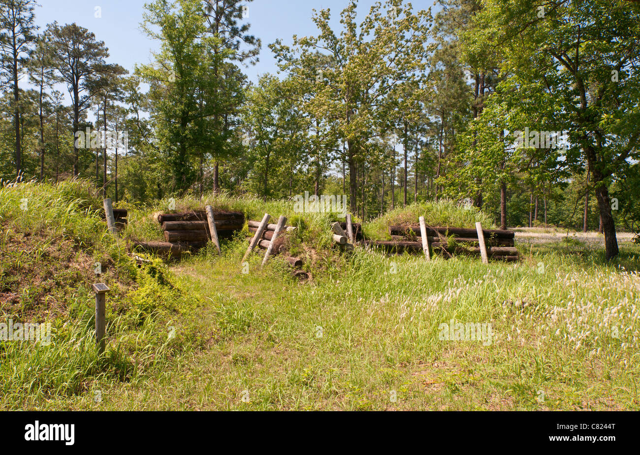 Alabama, Spanisch Fort, Historic Blakeley State Park, Standort der letzten großen Schlacht des Bürgerkrieges, Schlachtfeld Erdarbeiten Stockfoto