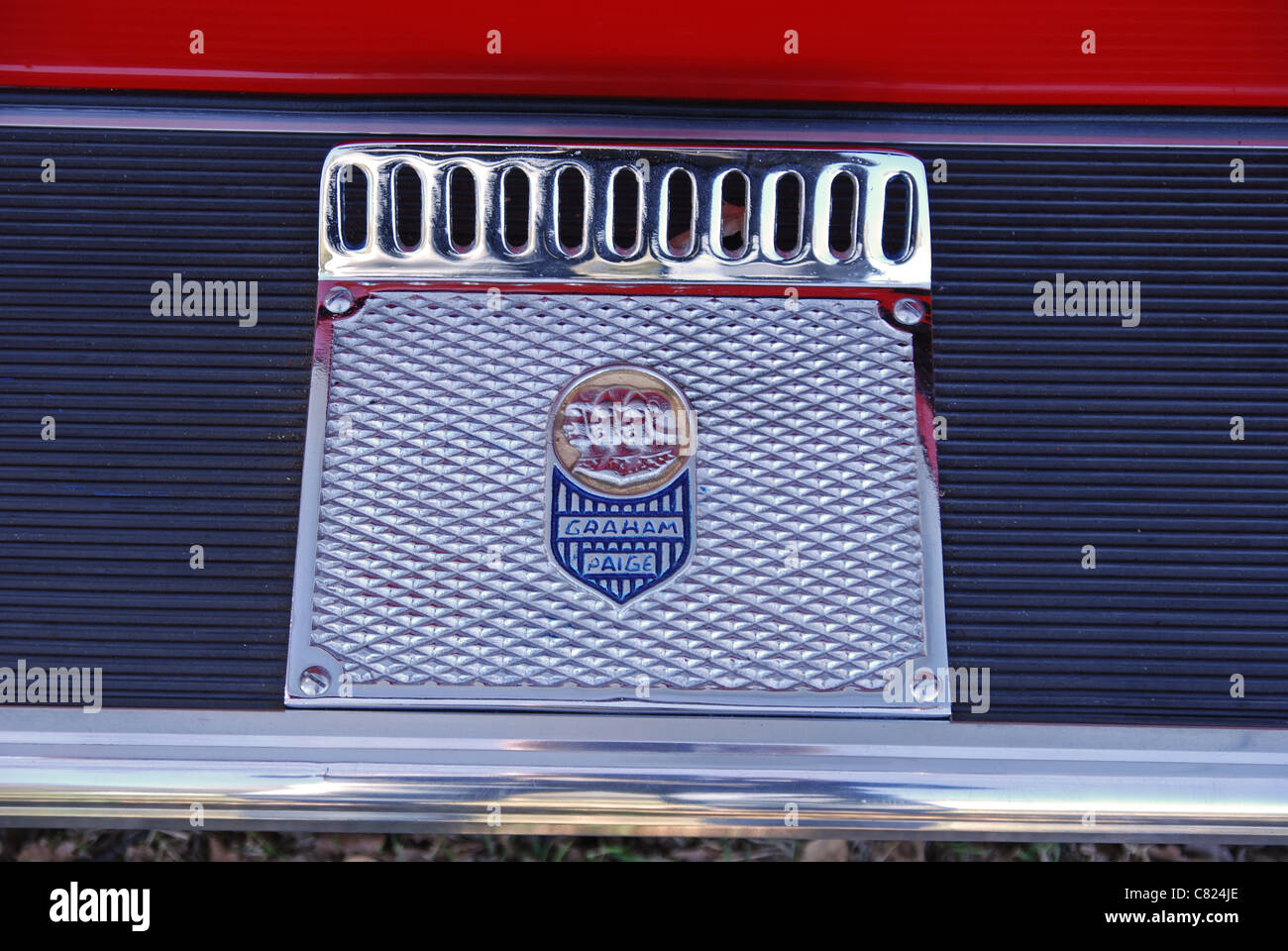 Stufenplatte am Running Board von Vintage Graham Paige Auto Stockfoto