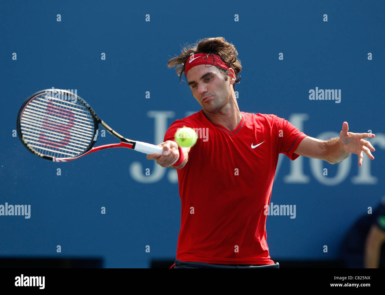 Roger Federer der Schweiz im Einsatz bei den US Open 2011 Stockfoto