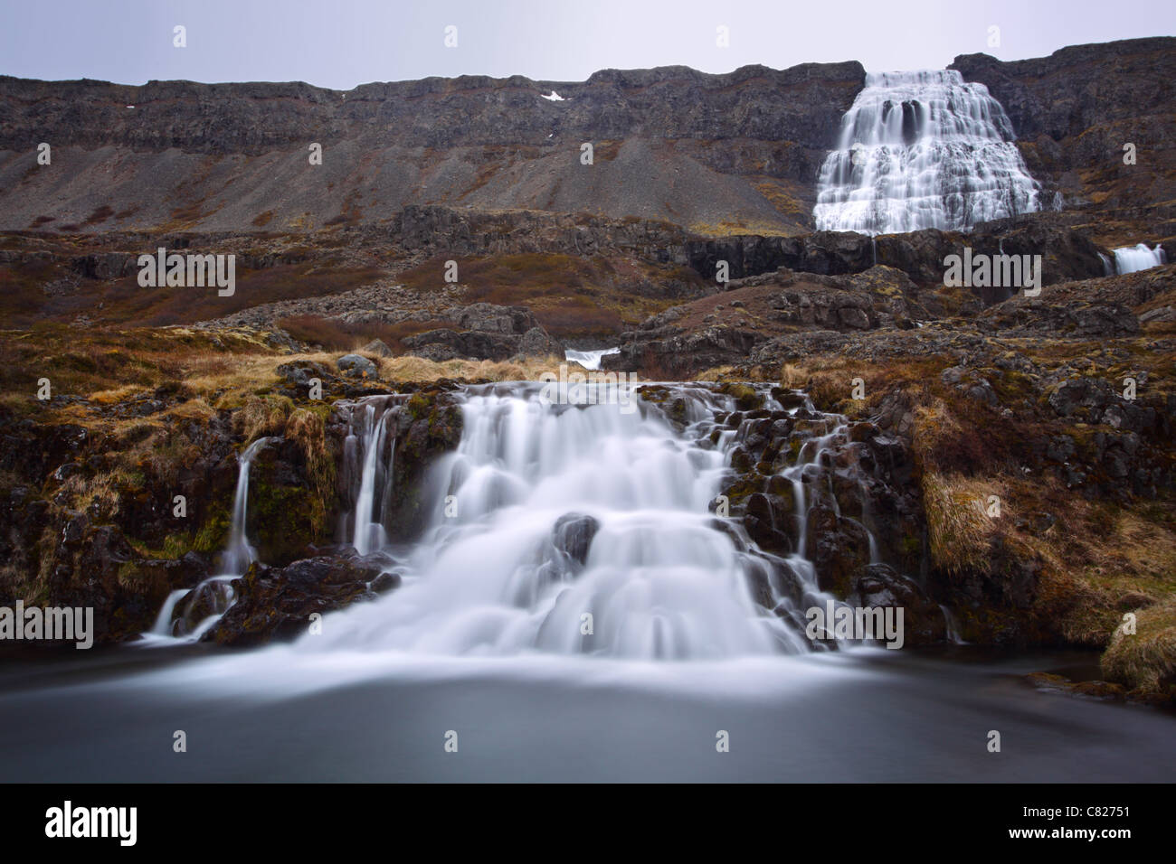 Dynjandi Wasserfall, westlichen Fjorde, Island Stockfoto