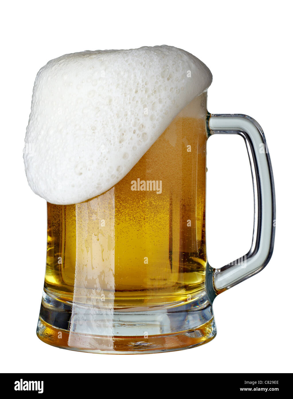 Nahaufnahme von einem Glas Bier Stockfoto