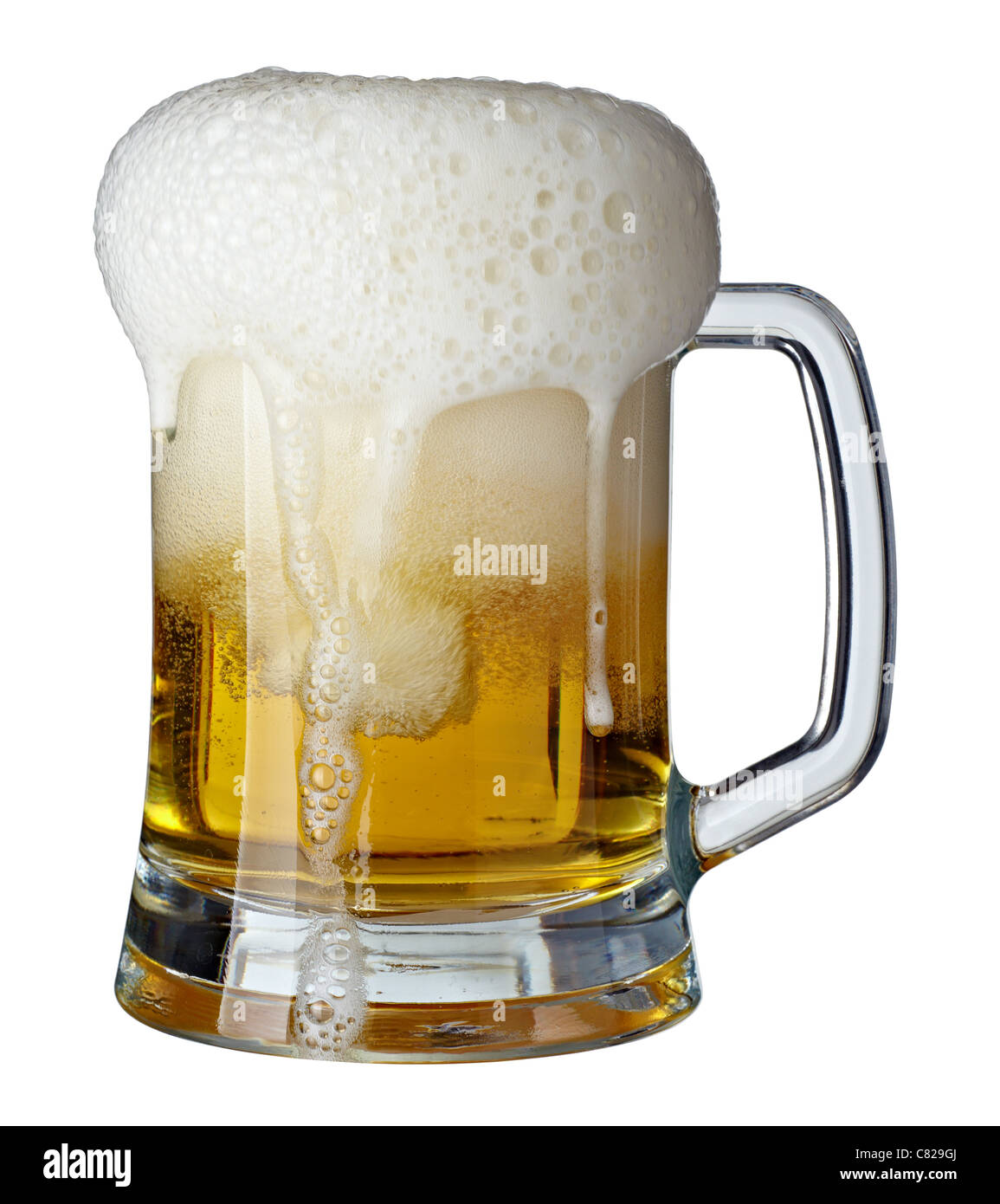 Nahaufnahme von einem Glas Bier Stockfoto