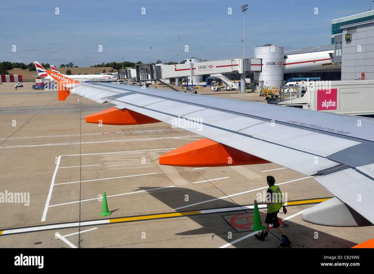 EasyJet Flugzeug am Flughafen Gatwick, England, UK Stockfoto