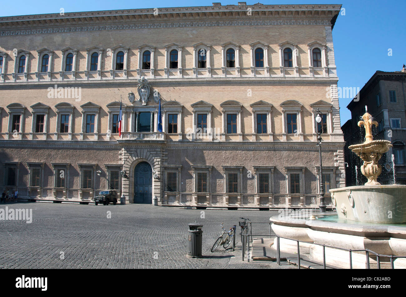 Palazzo Farnese, französische Botschaft, Piazza Farnese, Rom, Italien, Europa Stockfoto