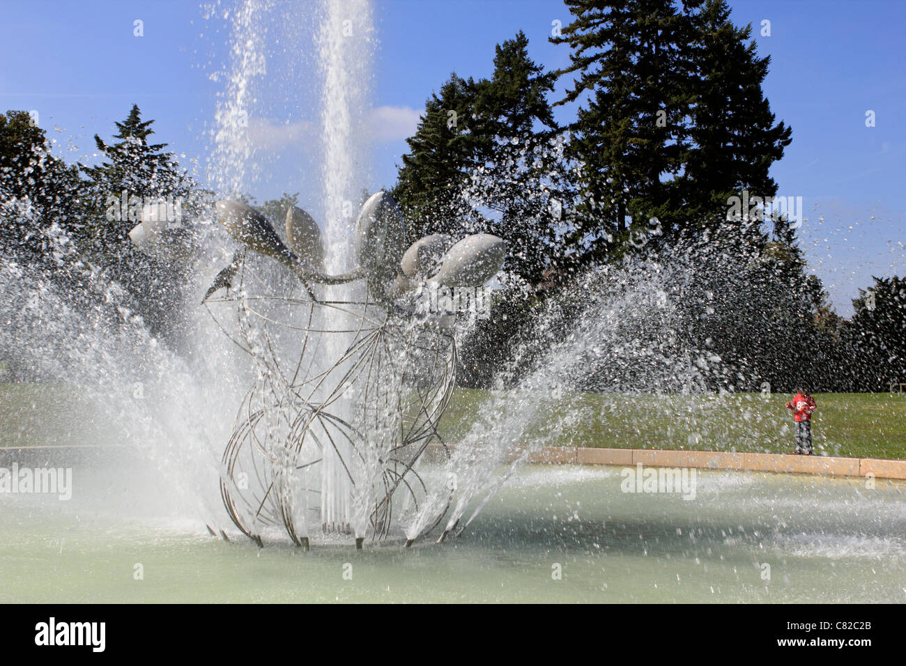 Brunnen am Publier in der Nähe von Évian-Les-Bains, in Haute-Savoie-Abteilung der Region Rhône-Alpes im Südosten Frankreichs. Stockfoto