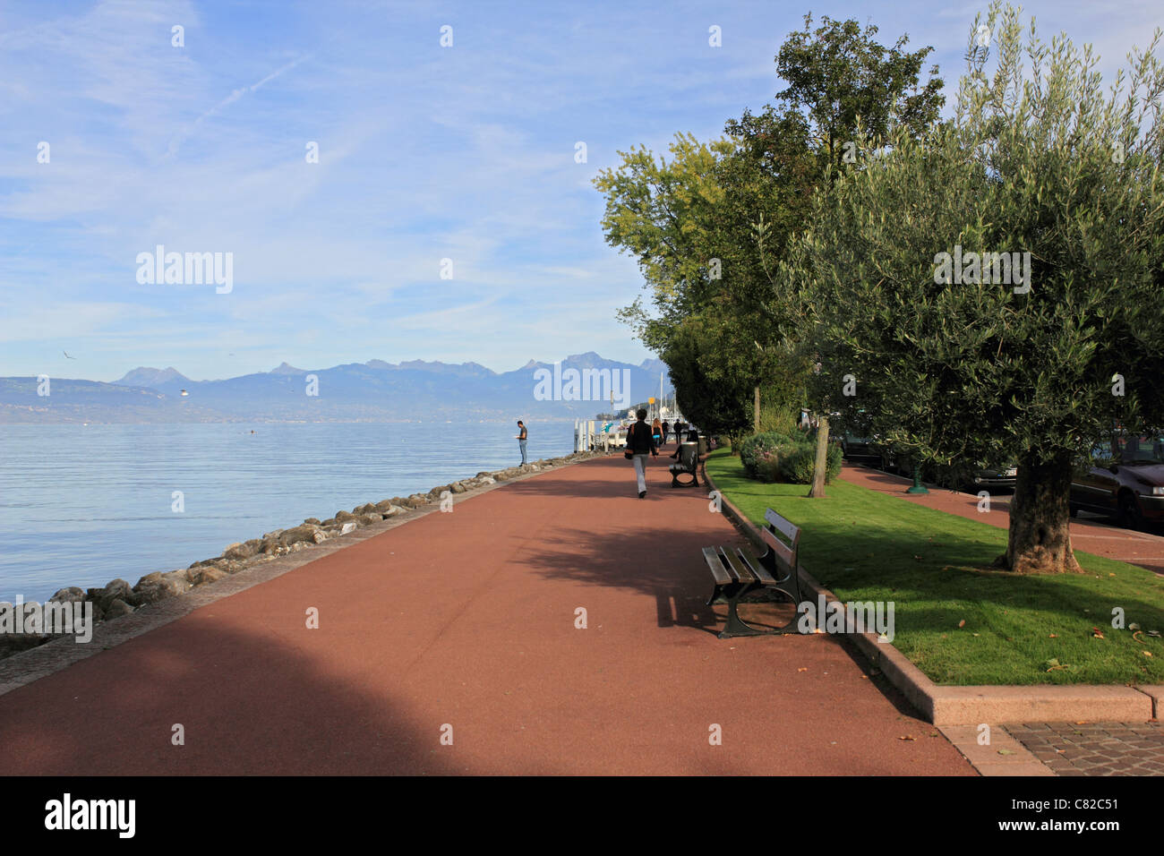 Évian-Les-Bains am Genfersee in Haute-Savoie-Abteilung der Region Rhône-Alpes im Südosten Frankreichs. Stockfoto