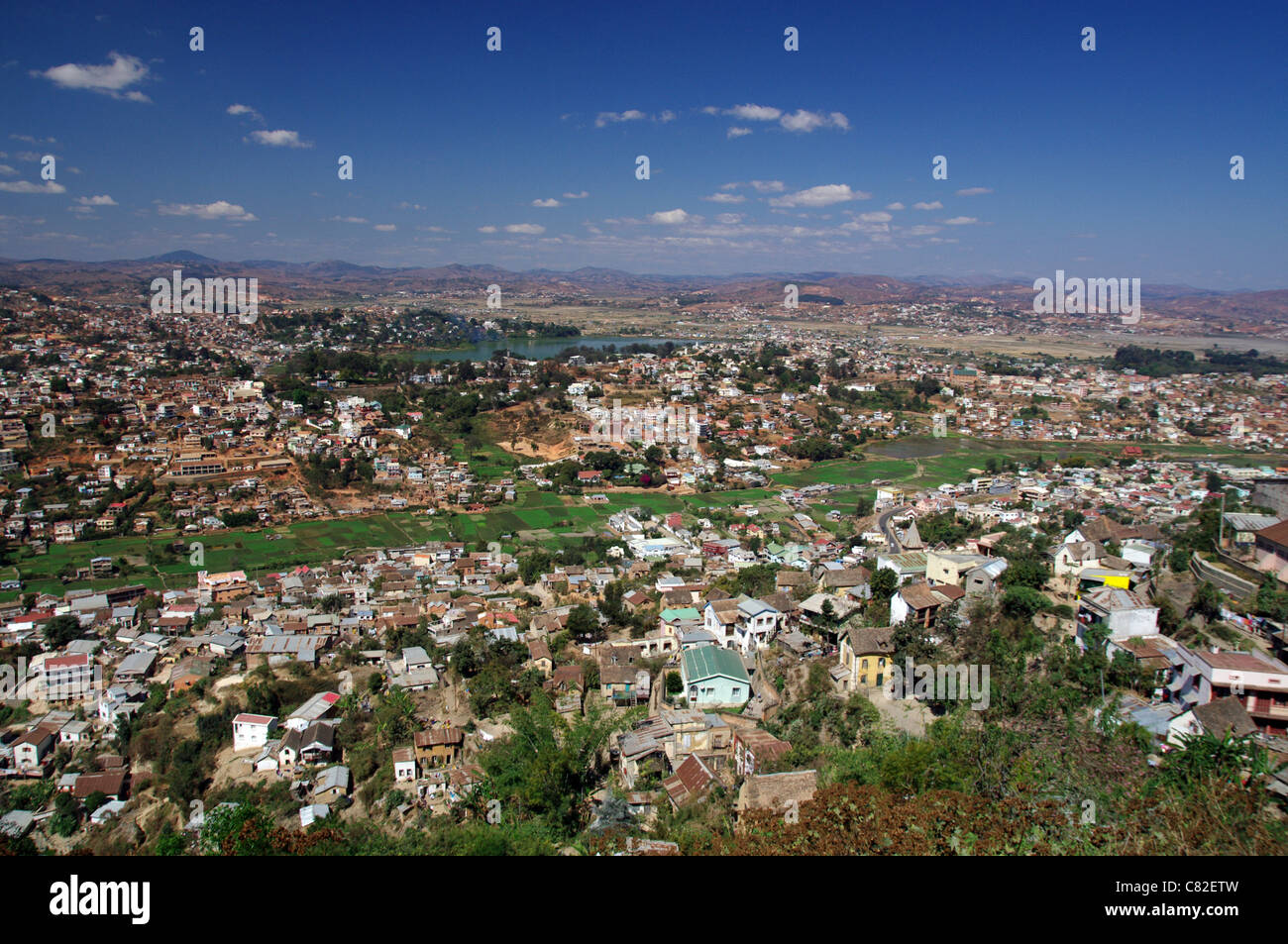 Die Ansicht von Antananarivo aus königlicher Palast Stockfoto