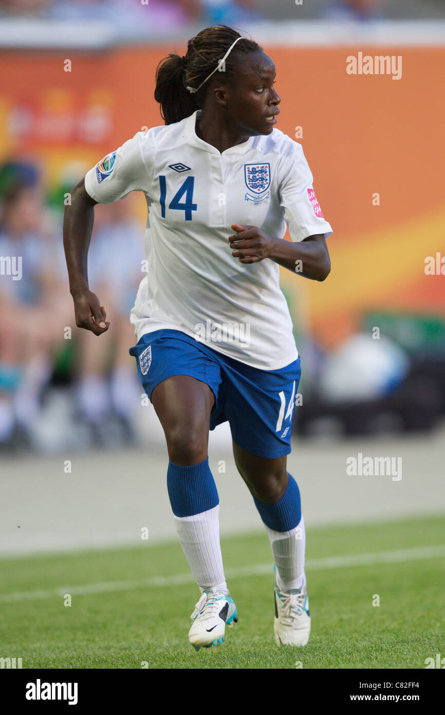 Eniola Aluka Englands in Aktion während einer FIFA Frauen Welt Cup Gruppe B Spiel gegen Mexiko 27. Juni 2011. Stockfoto