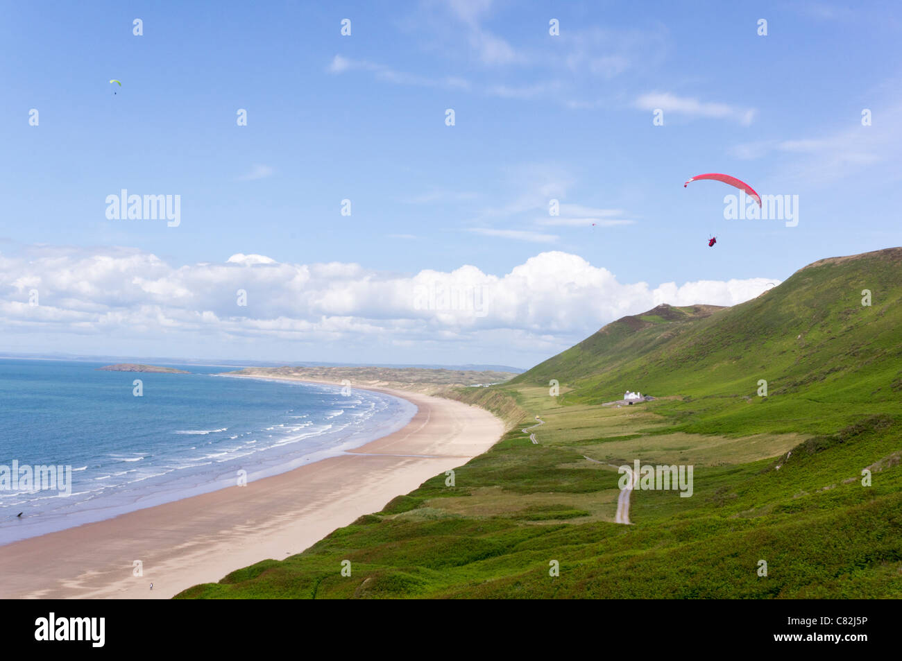 Rhossilli Bucht auf der Halbinsel Gower Stockfoto