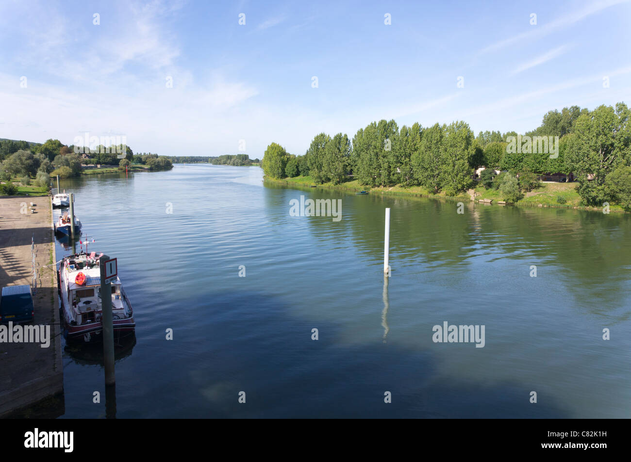 Den Fluss Saone in Tournus, Burgundy Stockfoto