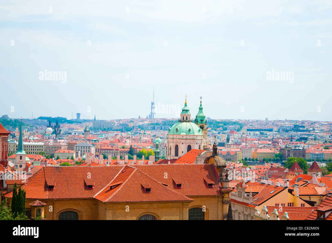 Ansicht der Stadt vom Hügel Stockfoto