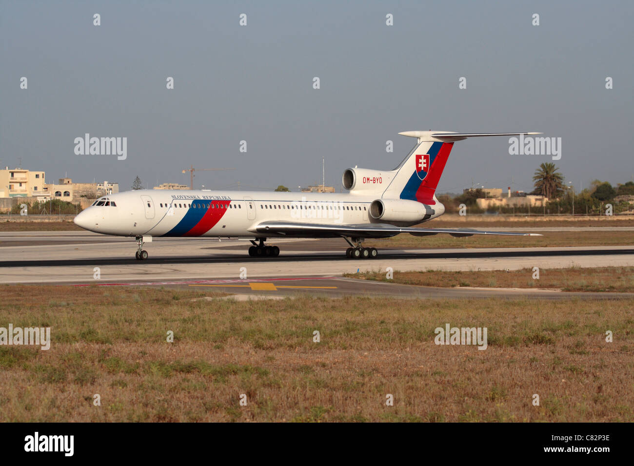 Tupolew Tu - 154M Präsidenten Transport der Slowakischen Republik während eines Staatsbesuches in Malta Stockfoto