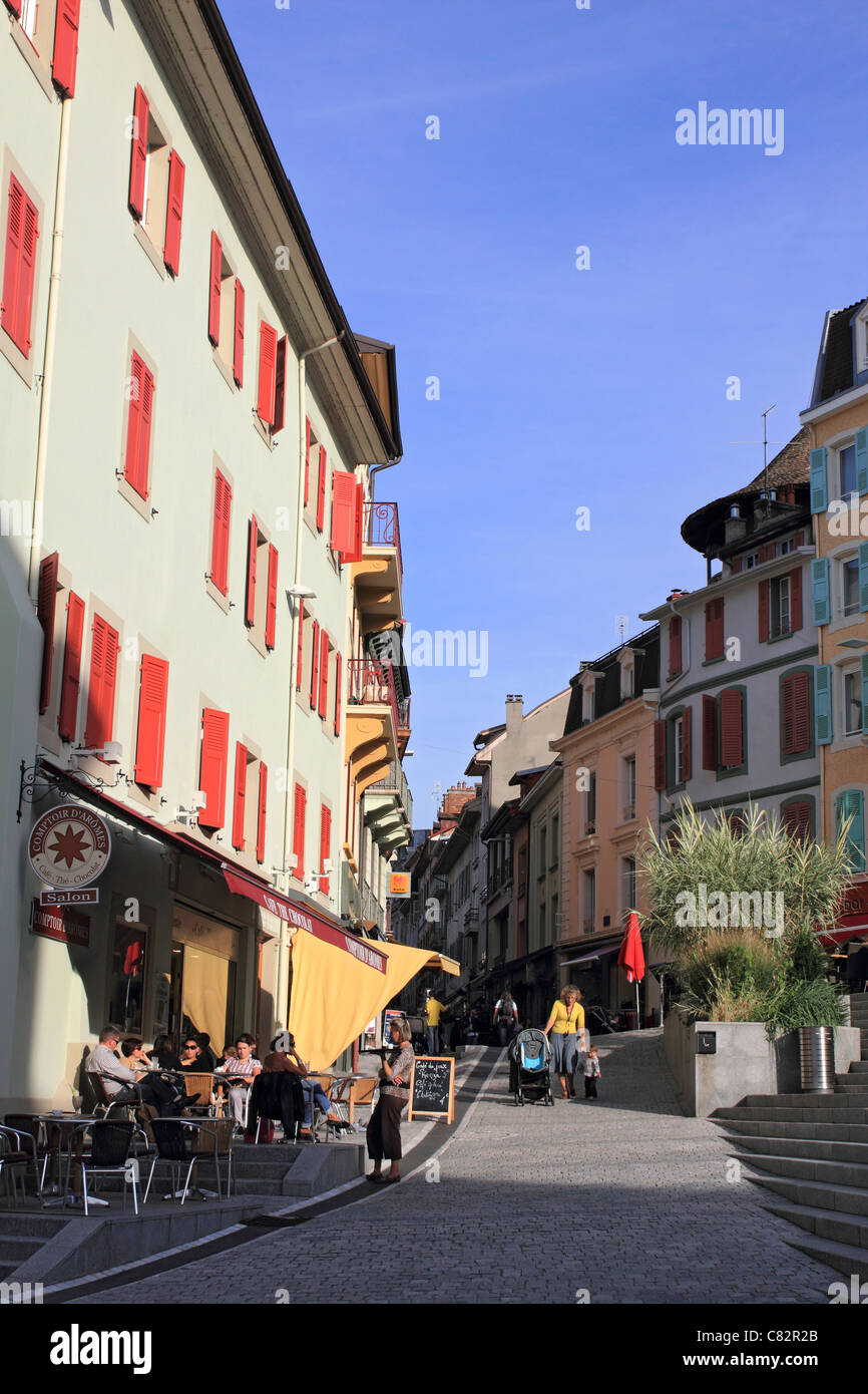 Évian-Les-Bains am Genfersee in Haute-Savoie-Abteilung der Region Rhône-Alpes im Südosten Frankreichs. Stockfoto