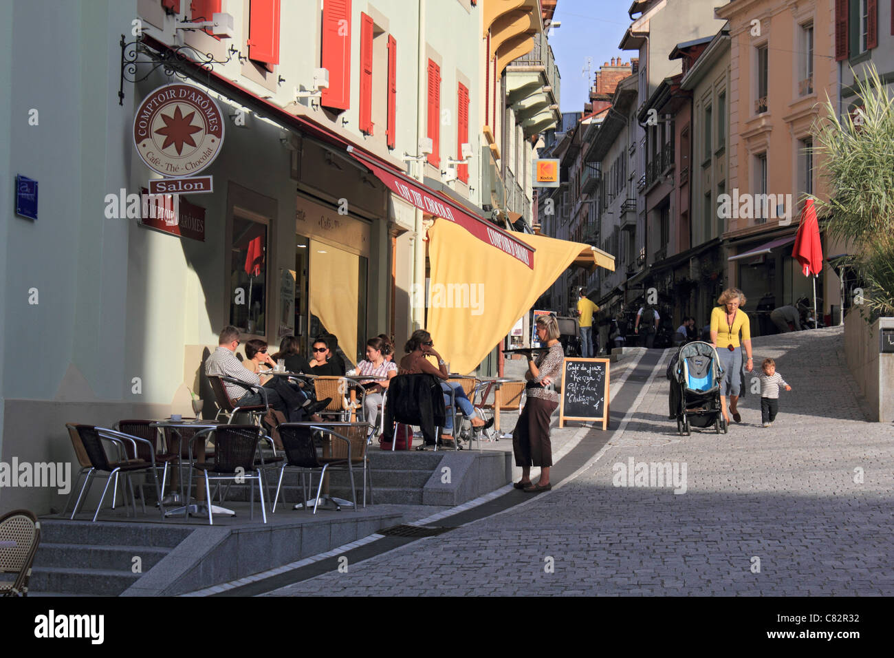 Évian-Les-Bains am Genfersee in Haute-Savoie-Abteilung der Region Rhône-Alpes im Südosten Frankreichs. Stockfoto