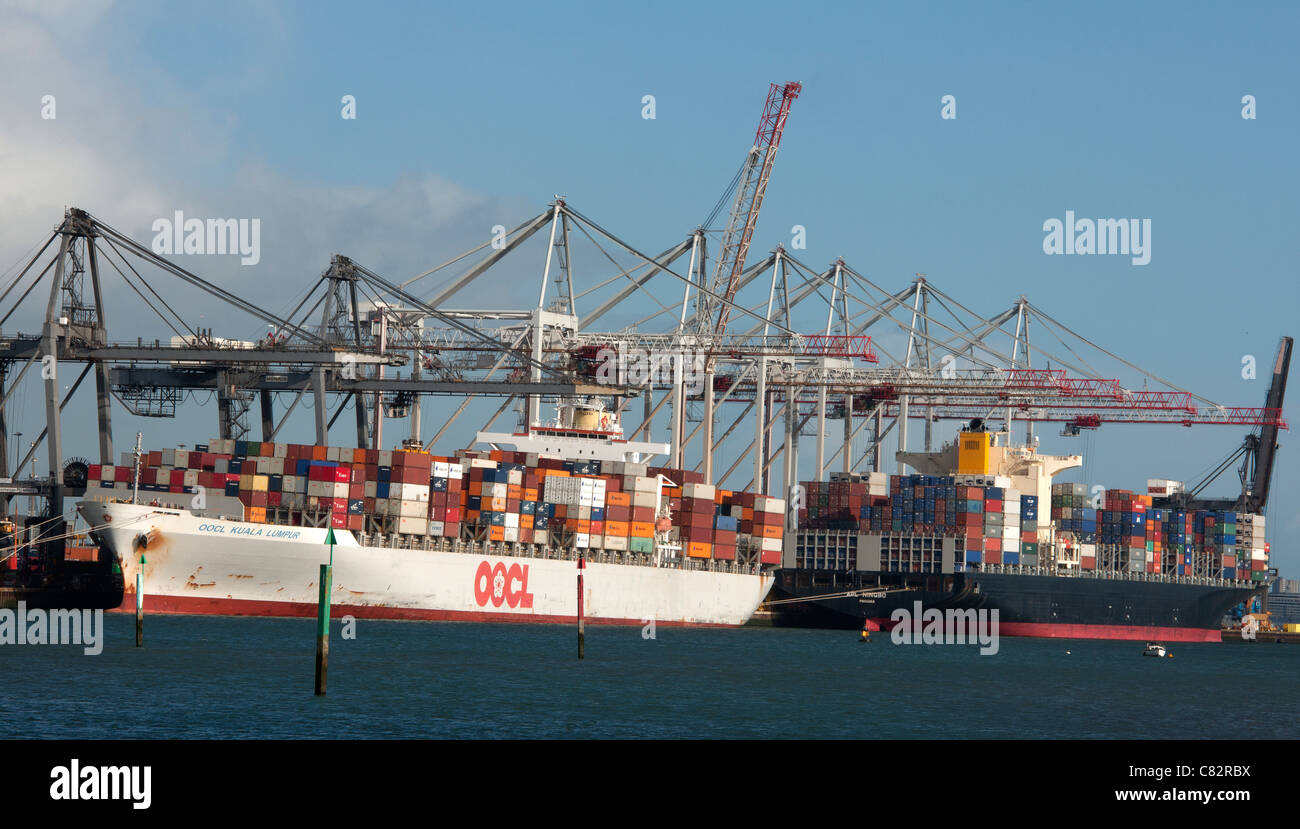 Containerhafen, Southampton Docks, Southampton, Hampshire, England, UK Stockfoto