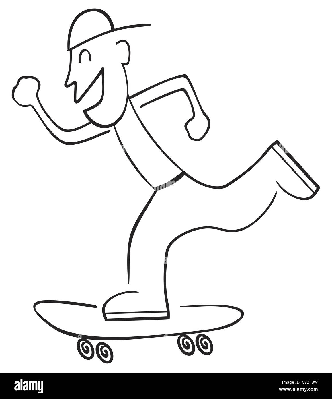 Junge auf skate Stockfoto