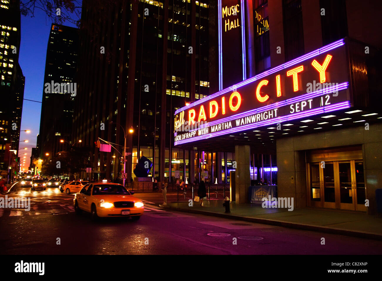 Das Radio City Hall Gebäude des Rockefeller Centers in Midtown Manhattan (New York) Stadt). Stockfoto