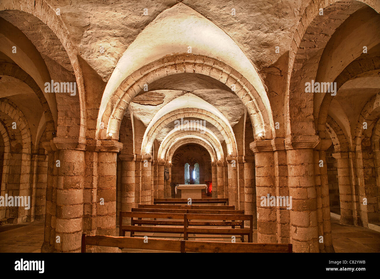 Frankreich, Yonne, Auxerre, Krypta der Kathedrale Saint-Etienne Stockfoto