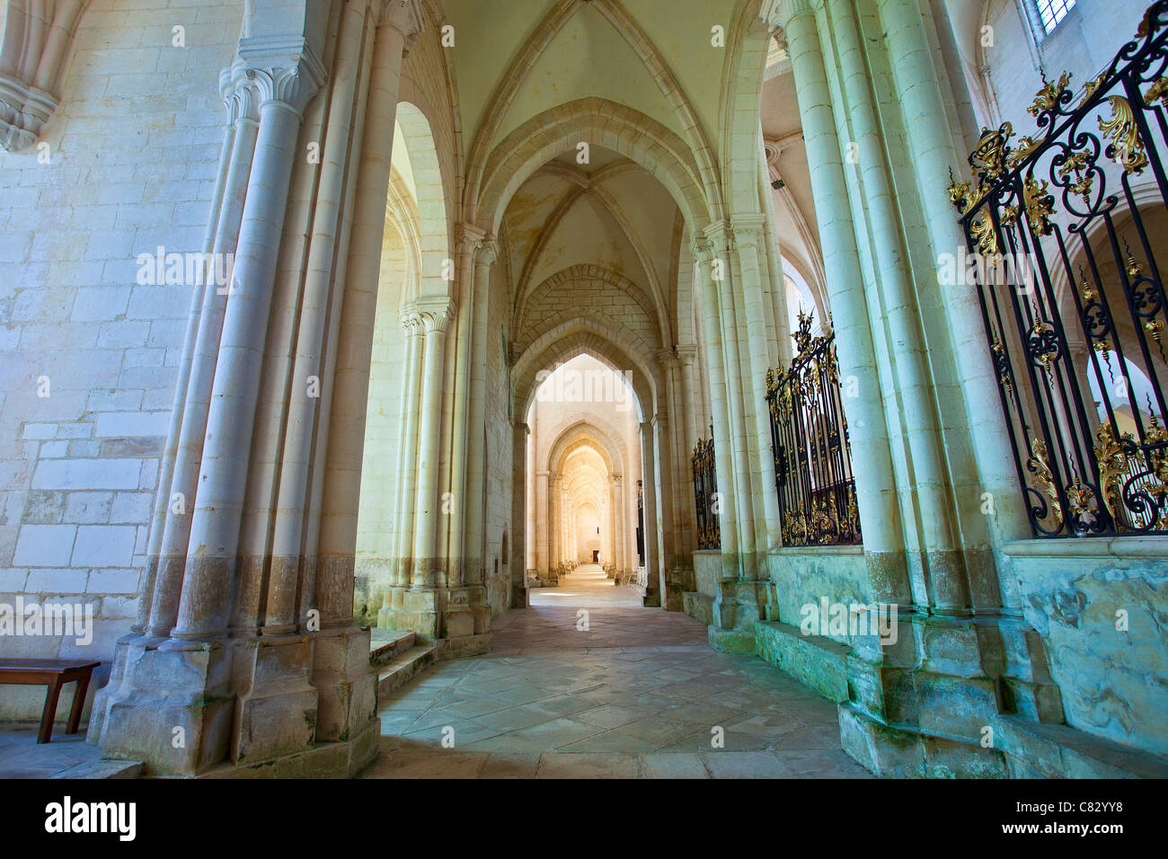 Europa, Frankreich, Yonne (89), Pontigny Abtei, die ambulante Stockfoto