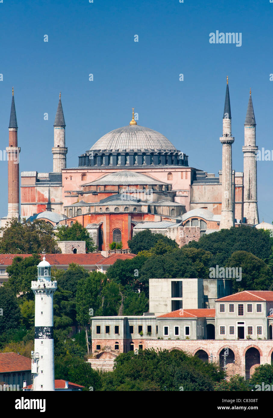 Hagia Sophia gesehen aus dem Bosporus, Istanbul, Türkei. Stockfoto