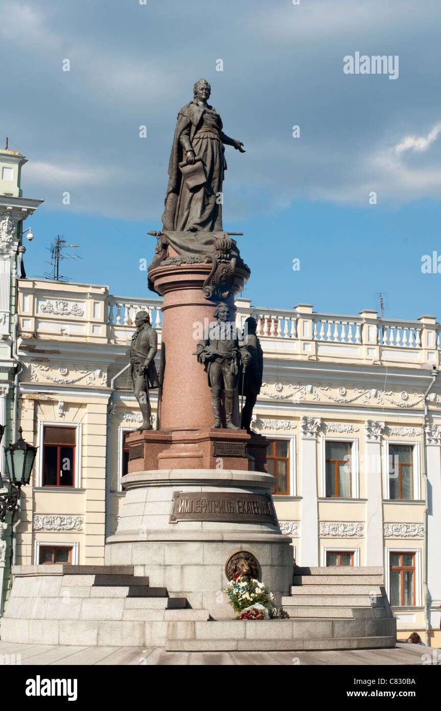 Denkmal für russische express Katharina die große in Odessa Ukraine. Stockfoto