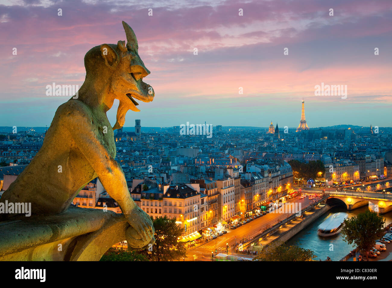 Frankreich, Paris, Blick über Paris von der Kathedrale Notre-Dame Stockfoto