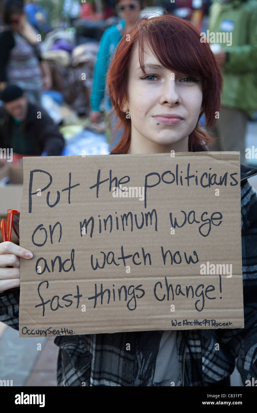 Occupy Wallstreet Seattle Stockfoto