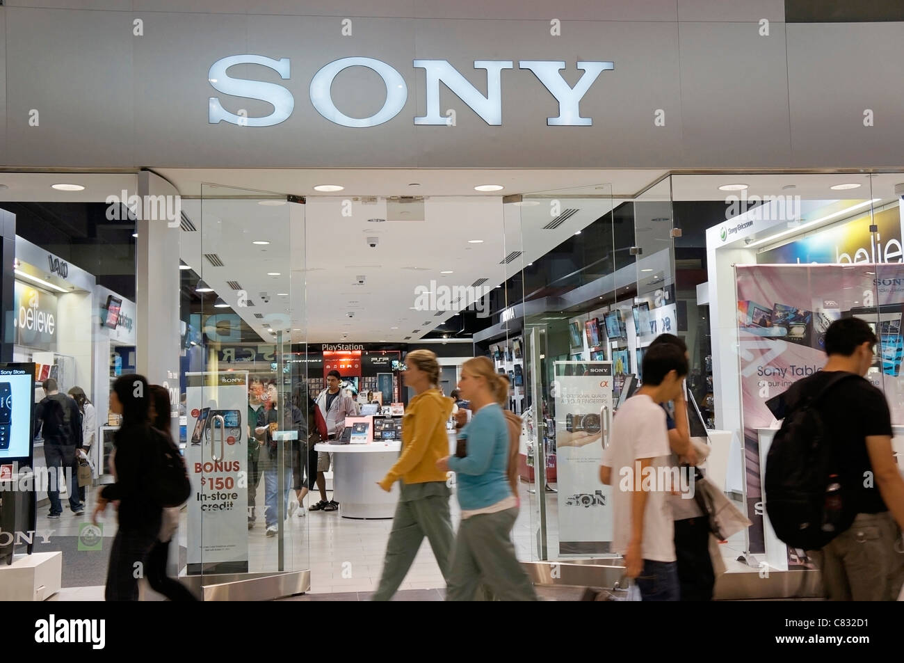 Sony Store Eingang zum shop Stockfoto