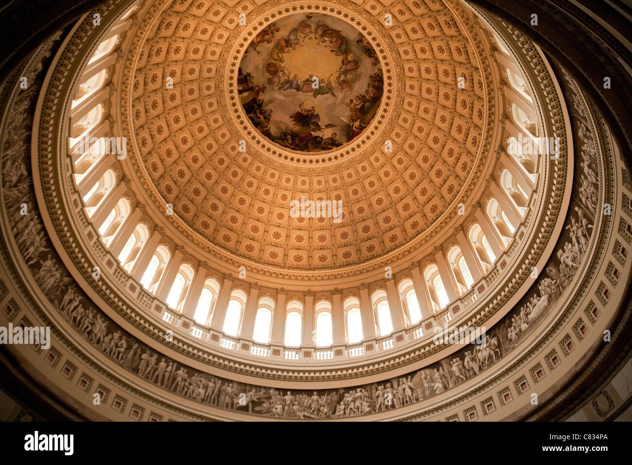 Das Kuppeldach der Rotunde, dem Capitol Building, Washington DC USA Stockfoto