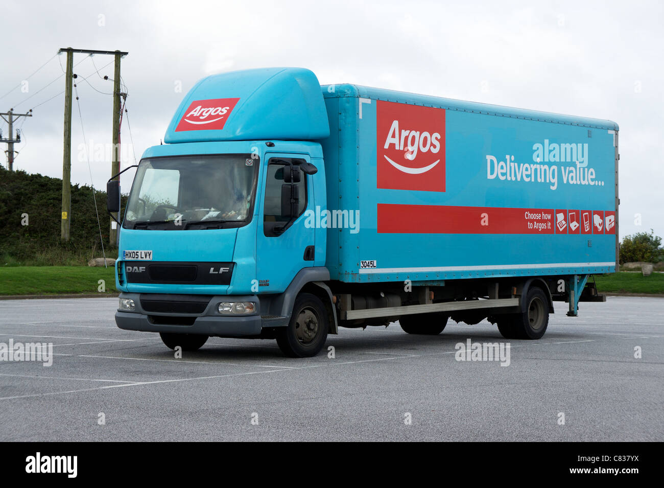 Ein Lieferwagen von Argos Stockfoto