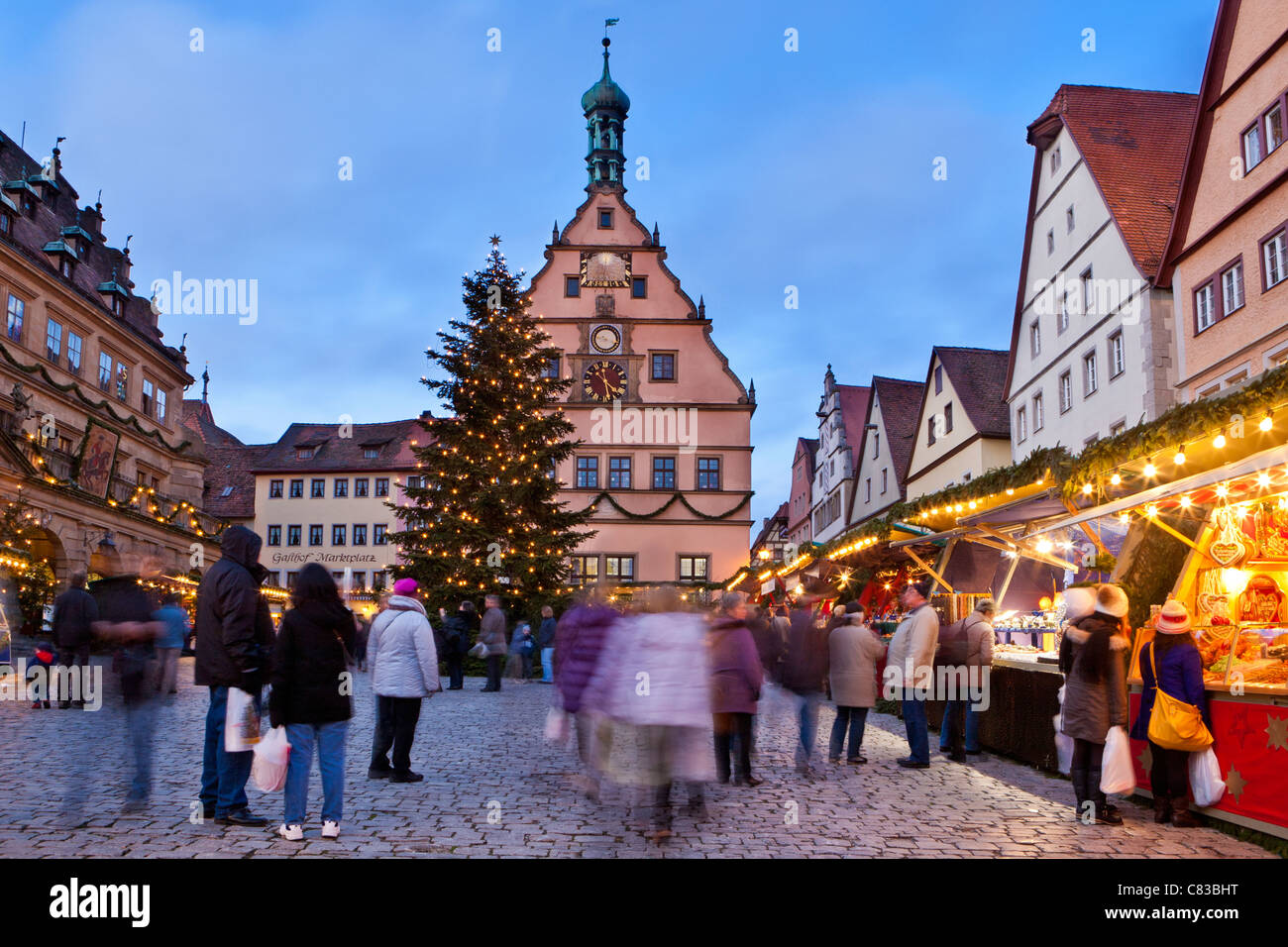 Weihnachten, Rothenburg Ob der Tauber, Bavaria, Germany Stockfoto