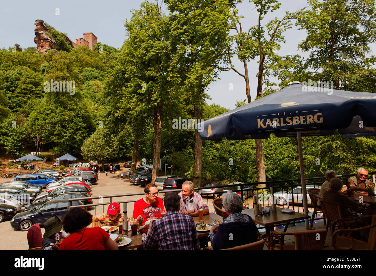 Burgruine Trifels, Anweiler, Rheinland-Pfalz, Deutschland Stockfoto