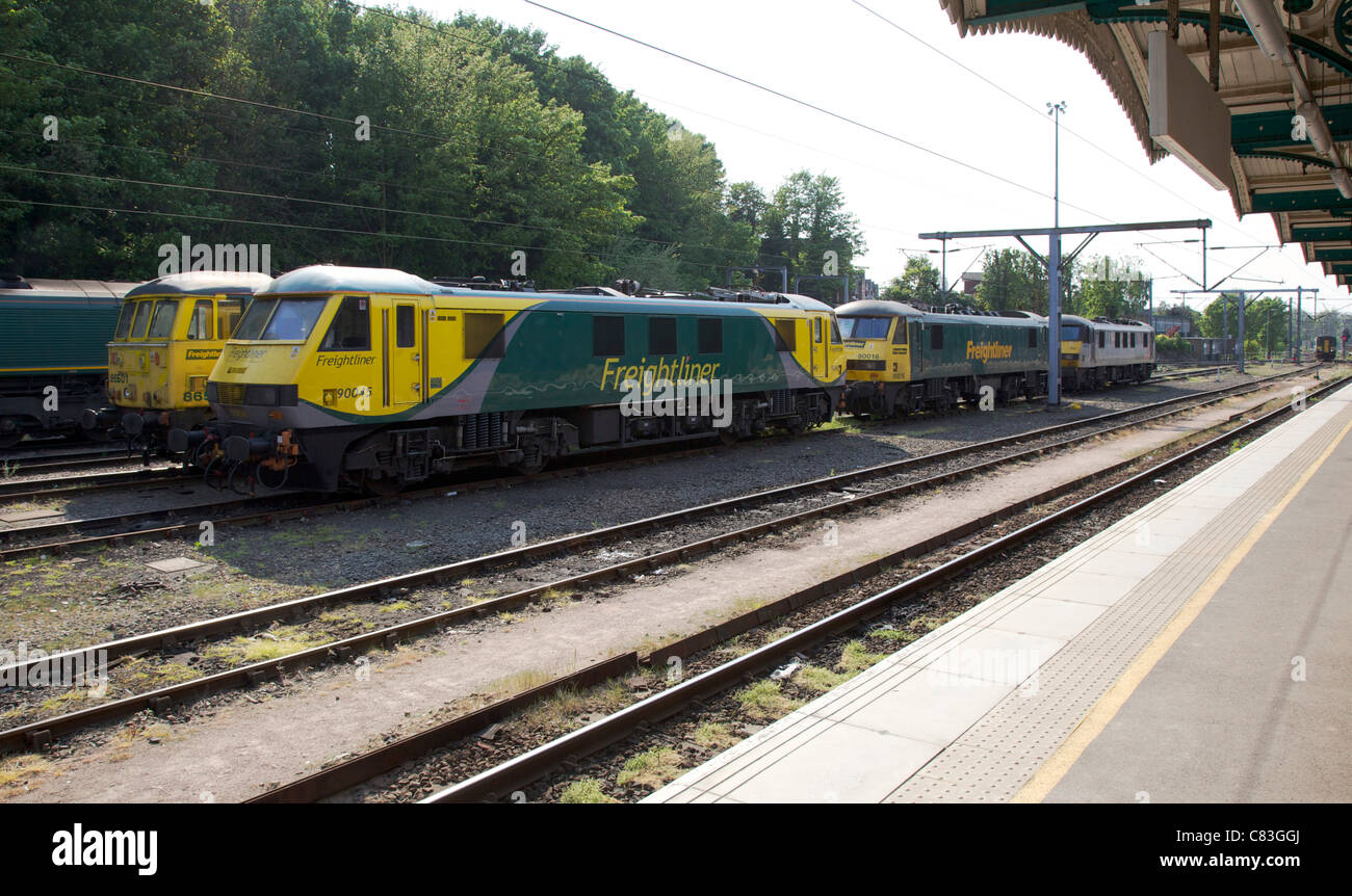 Freightliner-Motoren bei Ipswich station Stockfoto