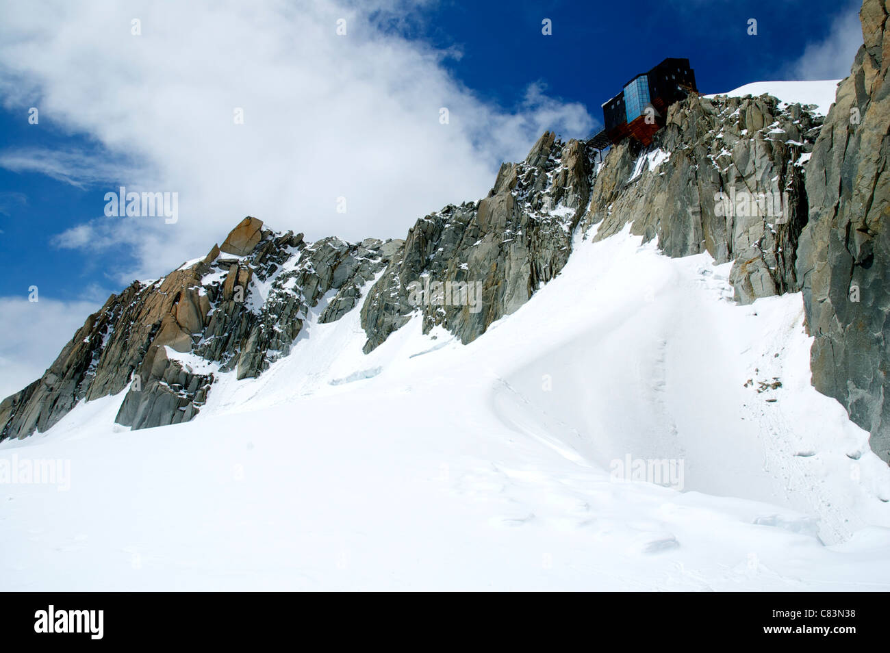 Cosmique-Hütte, die französischen Alpen Stockfoto