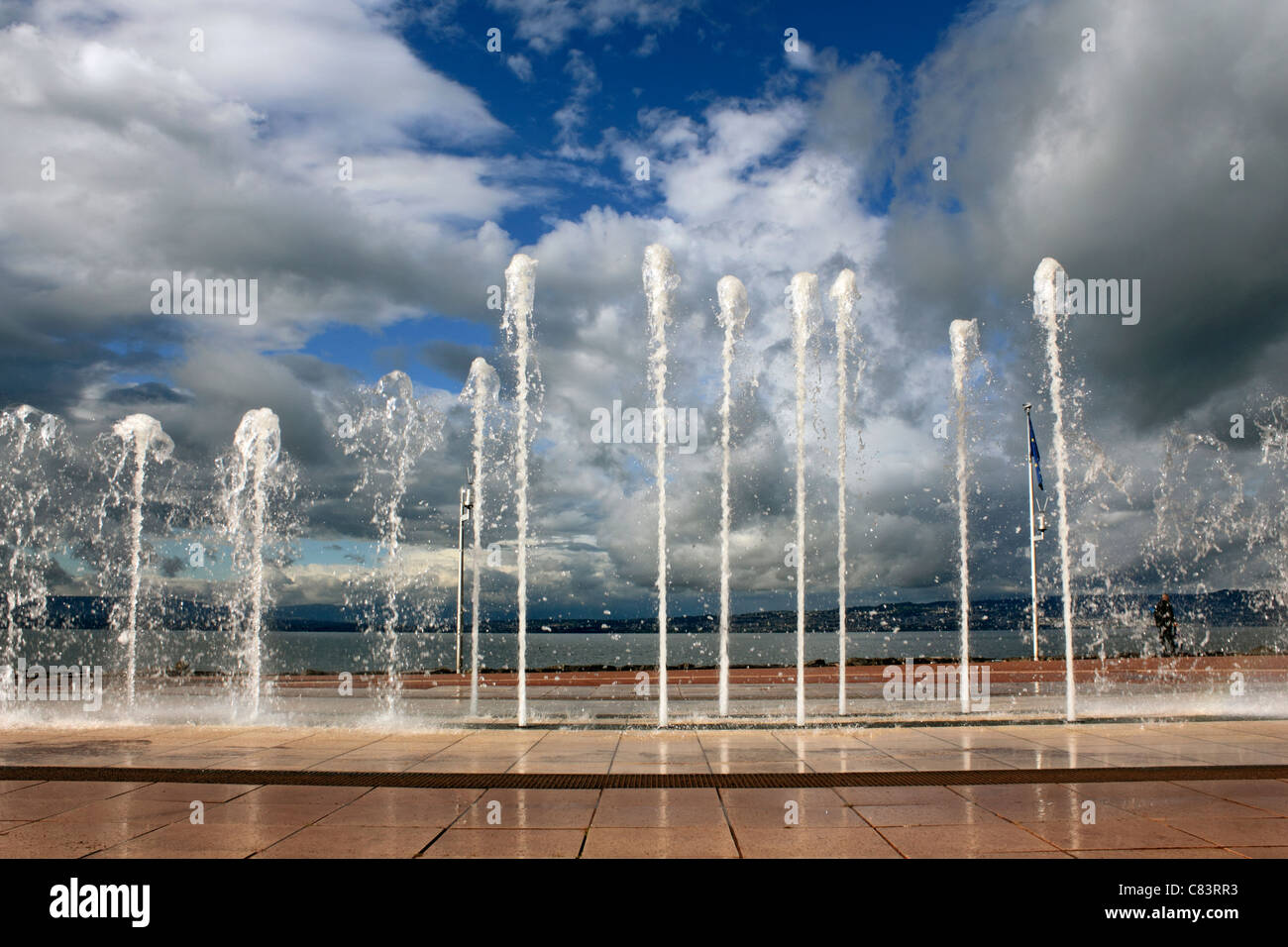 Évian-Les-Bains am Genfersee in Haute-Savoie-Abteilung der Region Rhône-Alpes im Südosten Frankreichs. Stockfoto