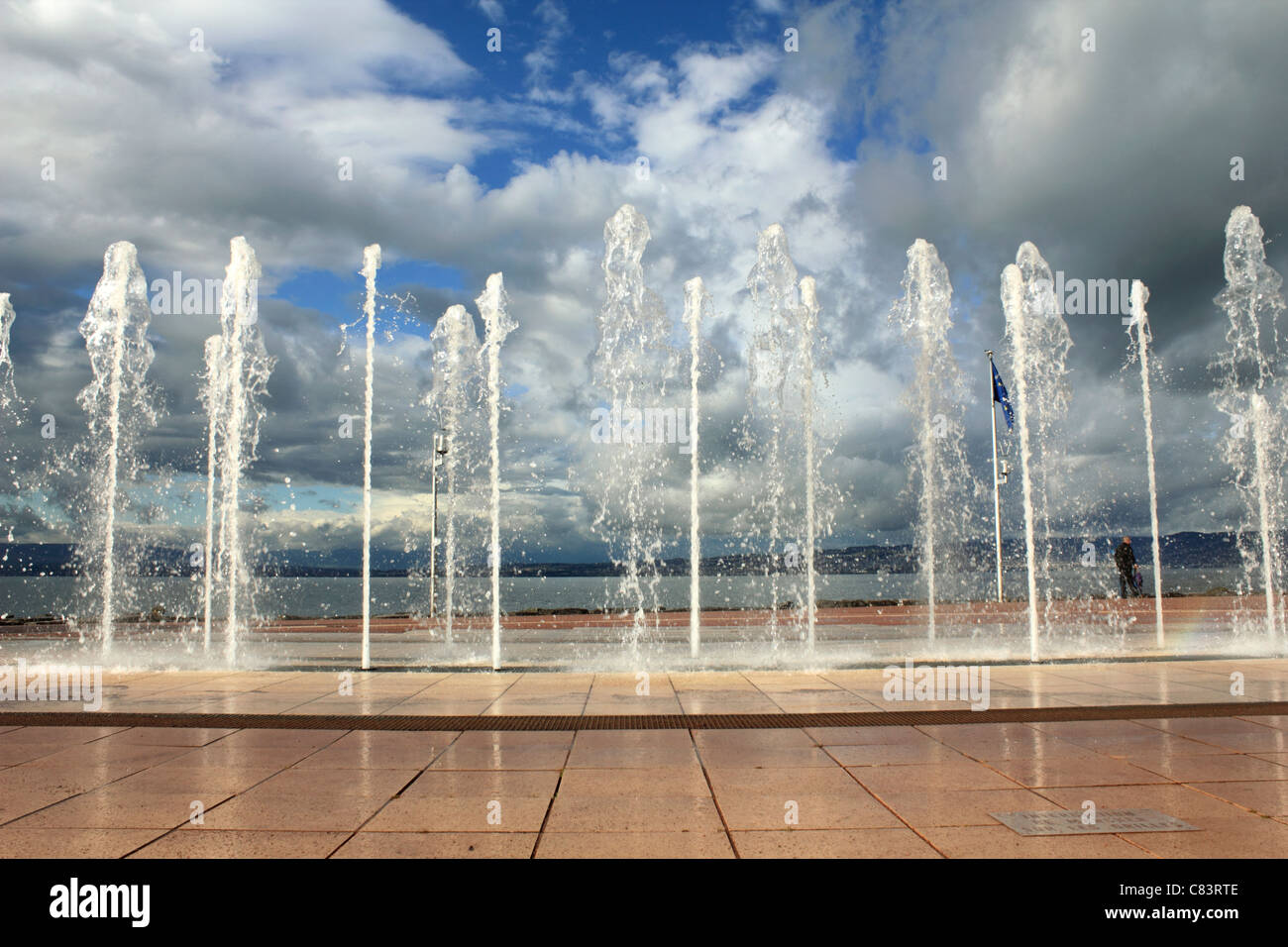 Évian-Les-Bains am Genfersee in Haute-Savoie-Abteilung der Region Rhône-Alpes im Südosten Frankreichs. Stockfoto
