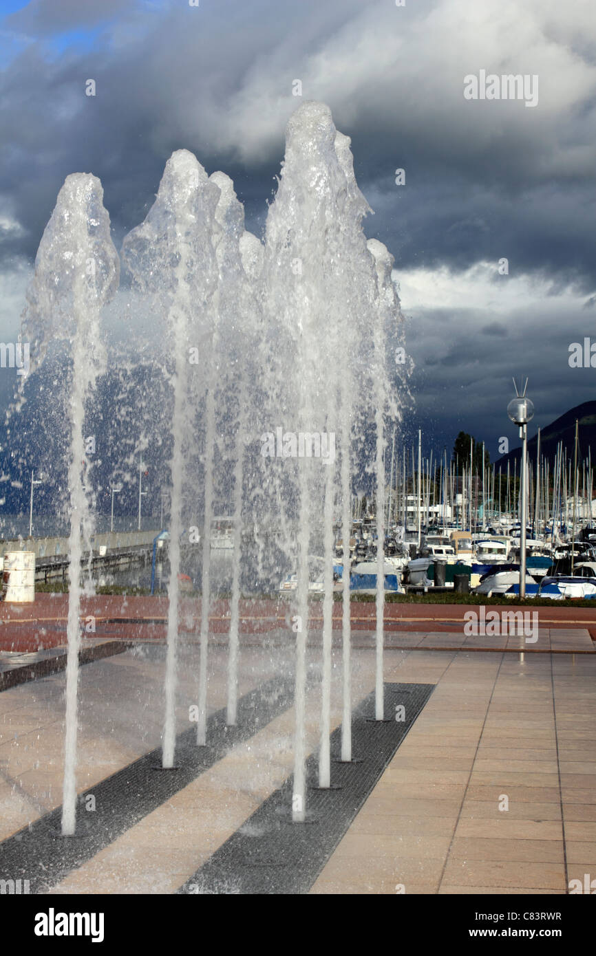 Évian-Les-Bains am Genfersee in Haute-Savoie-Abteilung der Region Rhône-Alpes im Südosten Frankreichs. Stockfoto