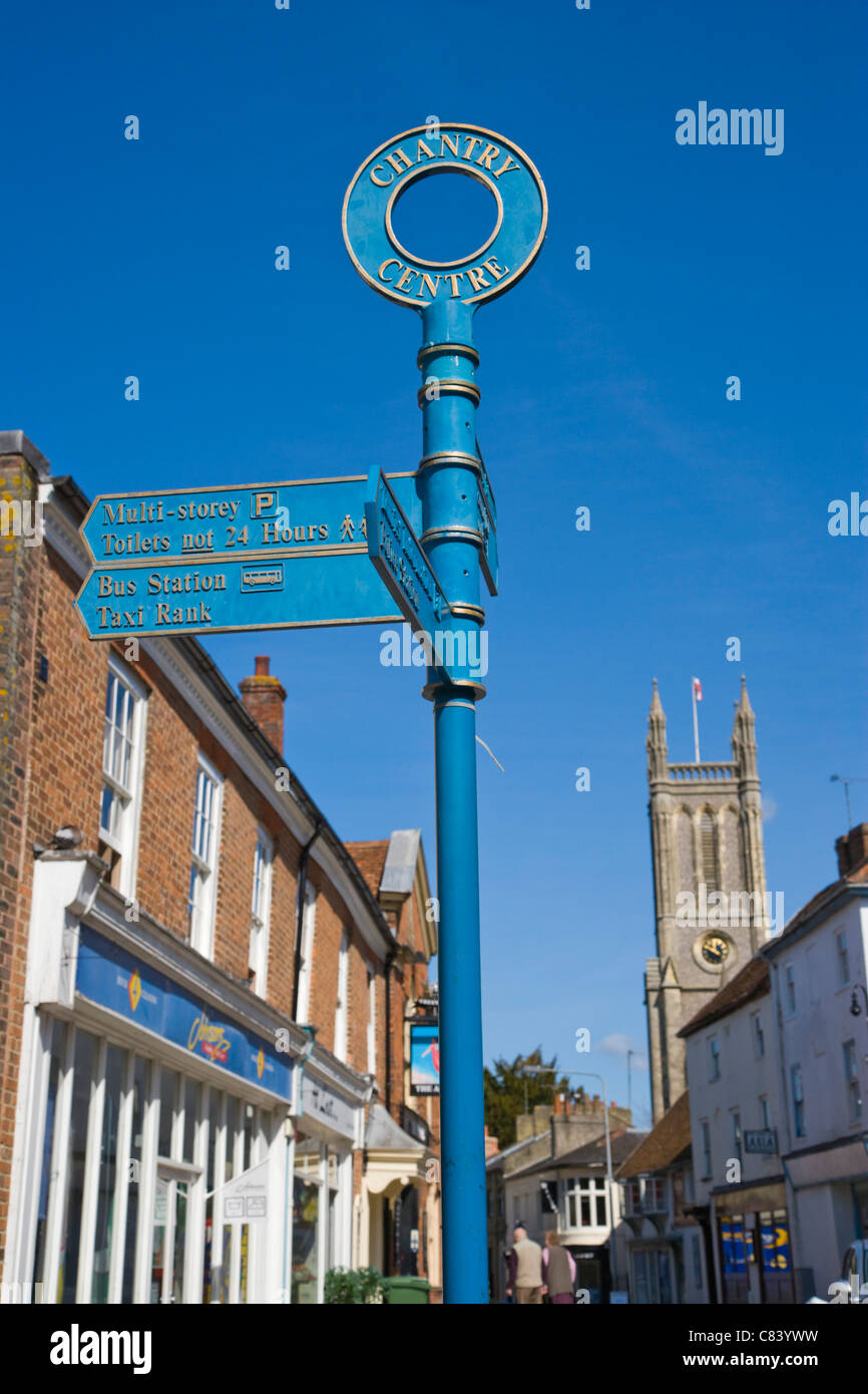 Tourist Information Wegweiser, High Street, Andover, Hampshire, England, UK Stockfoto