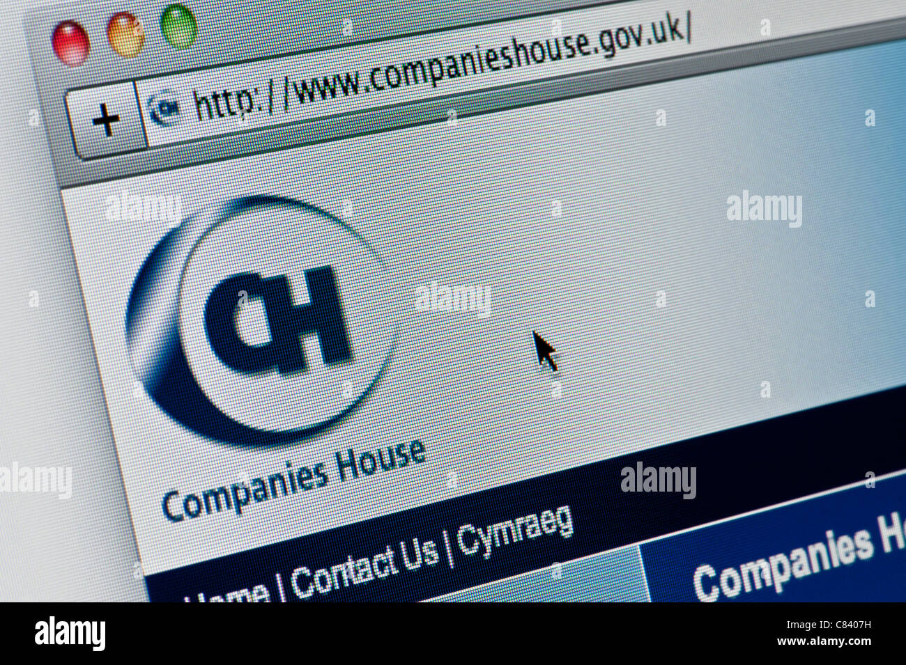 Nahaufnahme von Companies House Logo wie auf ihrer Website zu sehen. (Nur zur redaktionellen Verwendung: print, TV, e-Book und redaktionelle Webseite). Stockfoto