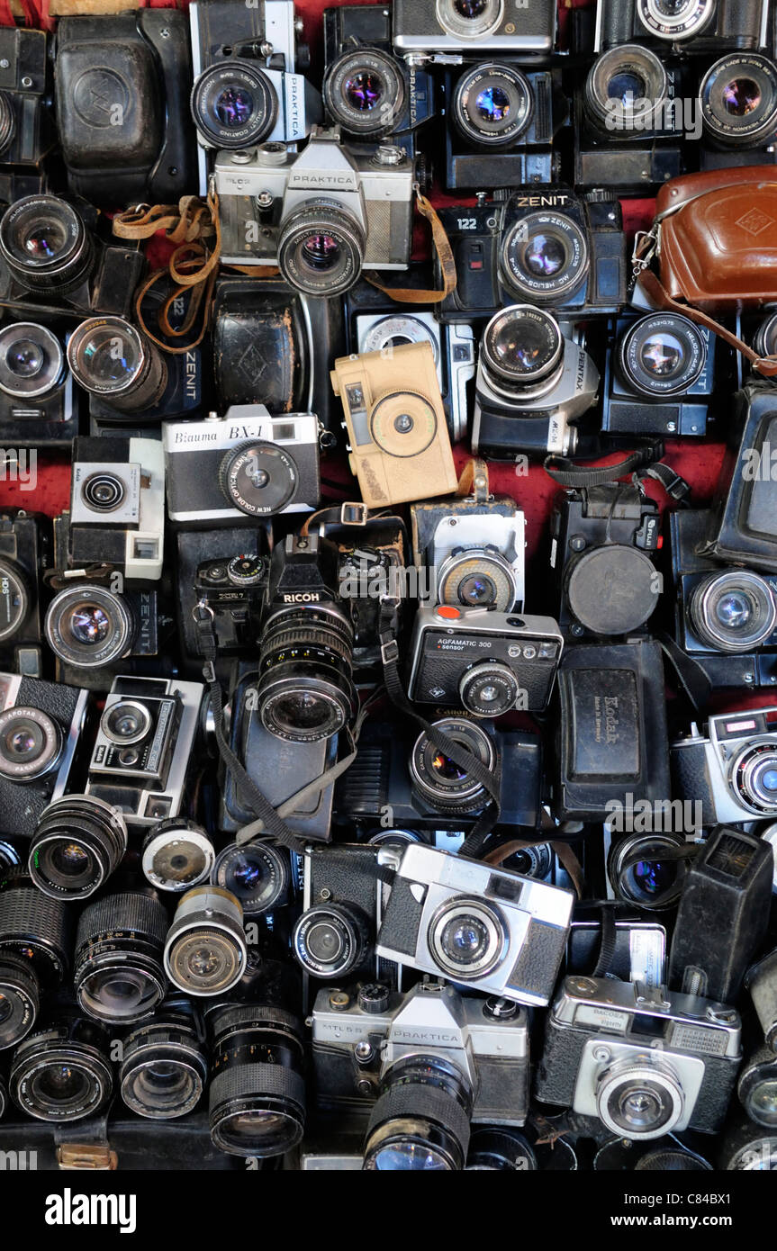 Oldtimer Kameras zu verkaufen, Marrakesch, Marokko Stockfoto