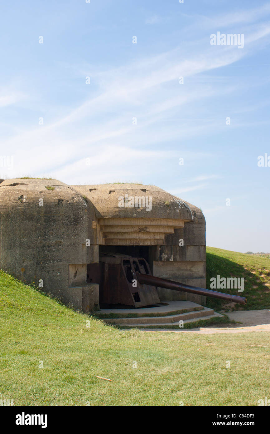 Bunker aus dem zweiten Weltkrieg in der Normandie Frankreich Stockfoto