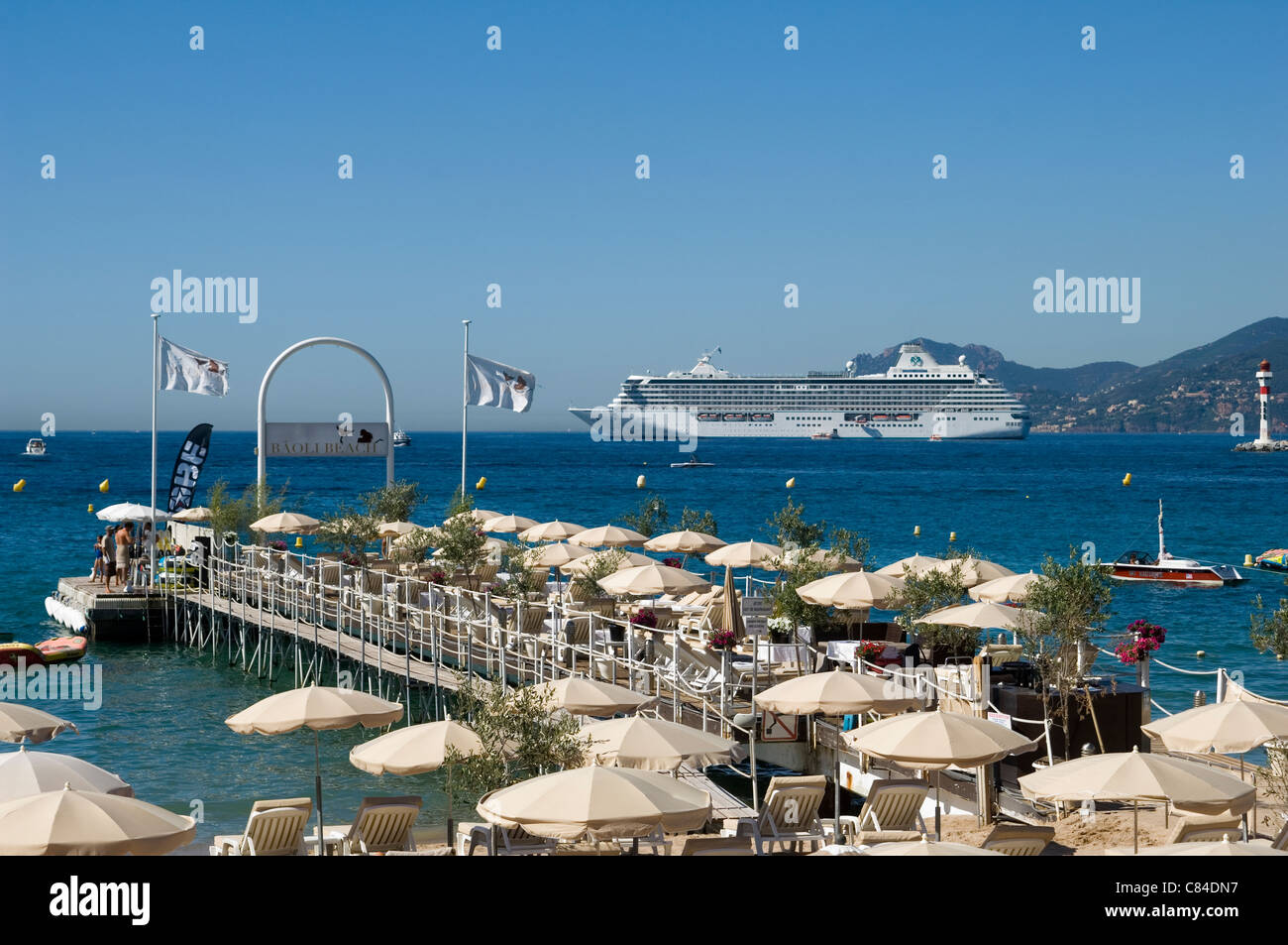 Cannes, Côte d ' Azur typische ponton Stockfoto