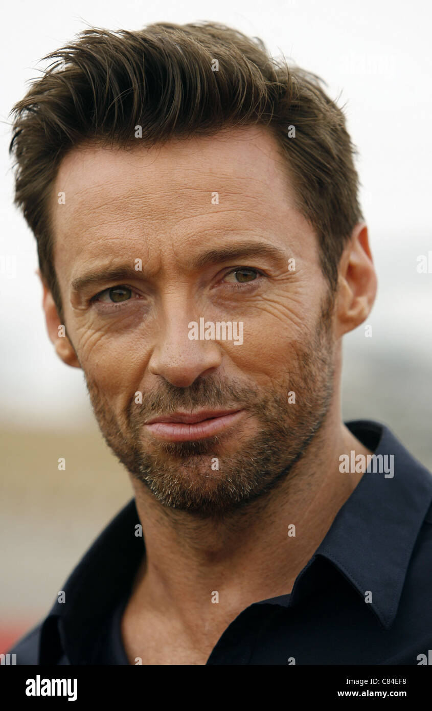 HUGH JACKMAN VIRGIN AMERICA präsentiert DREAMWORKS Bilder "REAL STEEL" Flugzeug LOS ANGELES Kalifornien USA 23. September 2011 Stockfoto