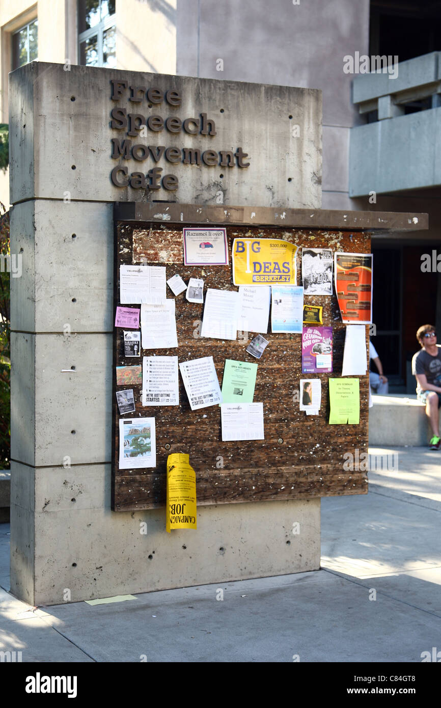 KOSTENLOSE Rede Bewegung CAFE BERKELEY UNIVERSITY OF CALIFORNIA BERKELEY CALIFORNIA USA 27. September 2011 Stockfoto