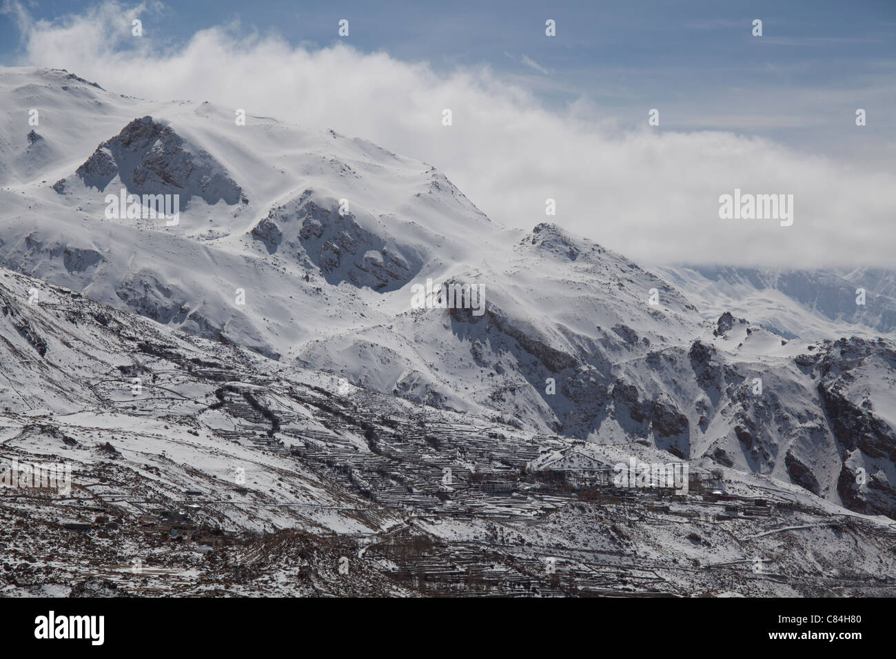 Berggipfel, Spiti Valley Himachal Pradesh, Indien Stockfoto