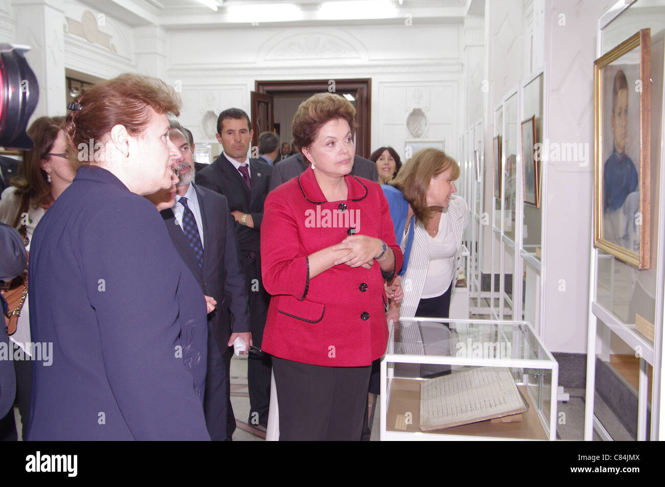 Dilma Rousseff die Ausstellung gesehen bulgarischen Wurzeln Dilma Rousseff, im Museum Gabrovo - Bulgarien Stockfoto