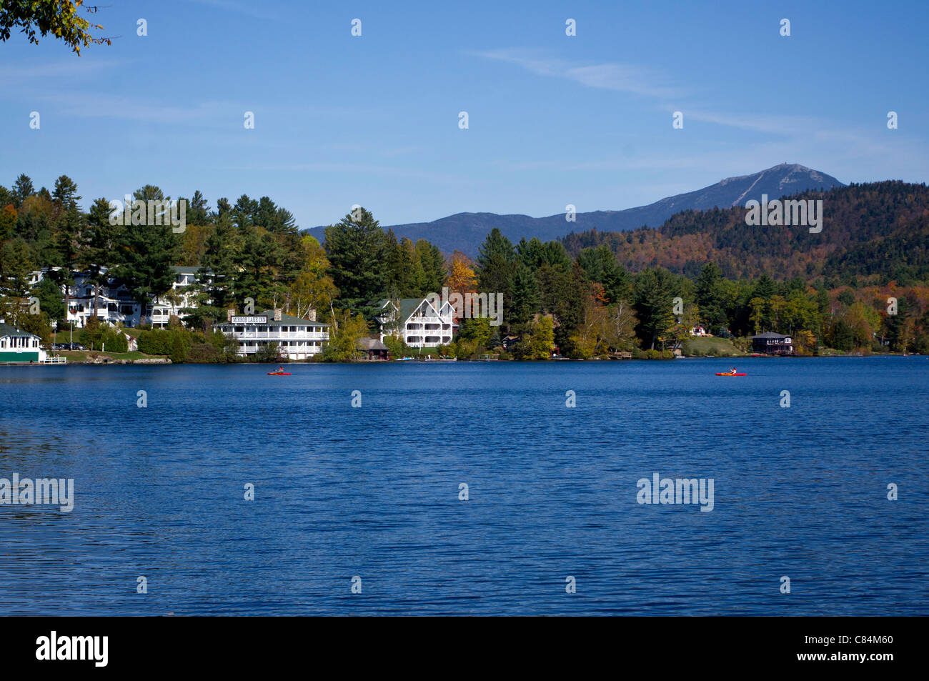 Verlieben Sie sich in den Adirondack Mountains um Lake Placid Stockfoto