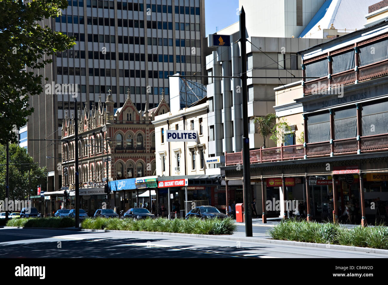 Das Kreuz des Südens Arcade Gebäude und angrenzenden Geschäften und Büros in King William Street Adelaide Südaustralien Stockfoto