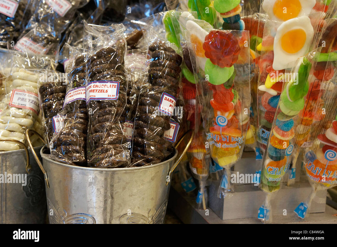 Süßigkeiten, Süßigkeiten und Schokolade Stockfoto